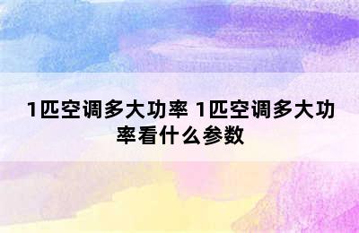 1匹空调多大功率 1匹空调多大功率看什么参数